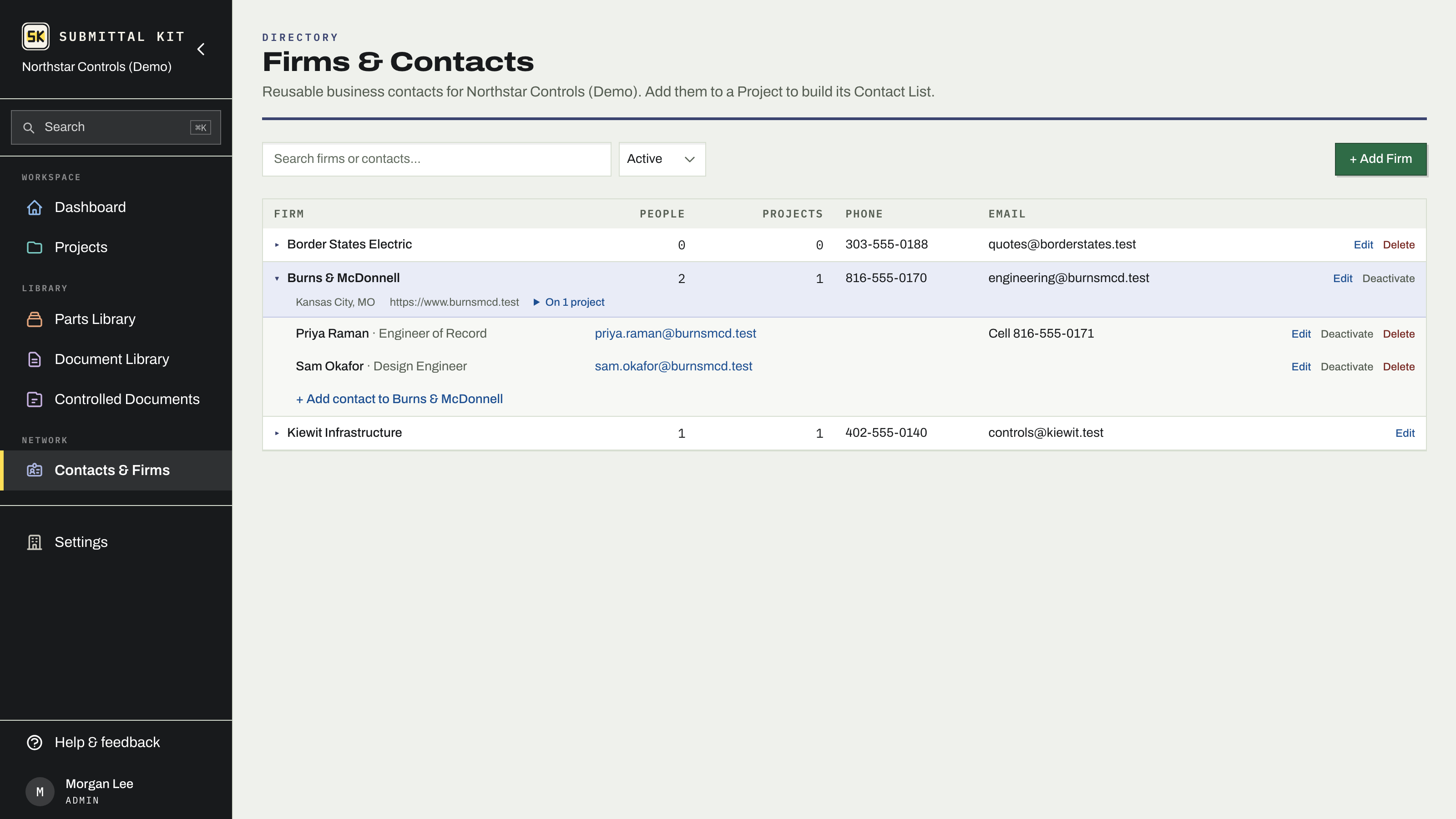 The Firms & Contacts directory